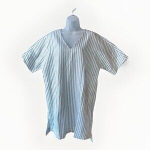 NEW LatteLove Linen Dress Women's Size Medium Relaxed Nautical Beach Cover Up